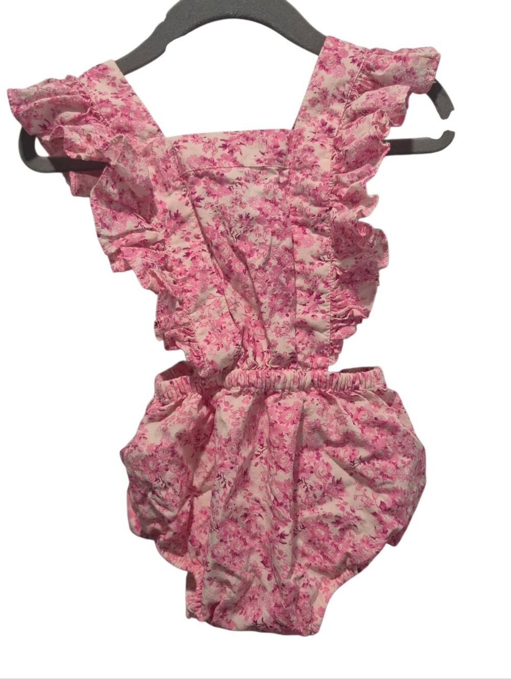 Love Shack Fancy 12-18 Month Baby Lindy Cotton Romper Pink Floral Summer